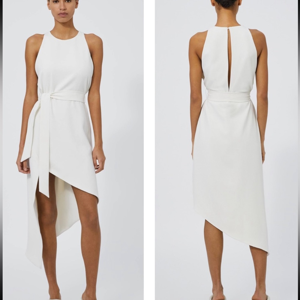 IRO Paris Jely  sleeveless midi style asymmetrical hemline detachable waist tie